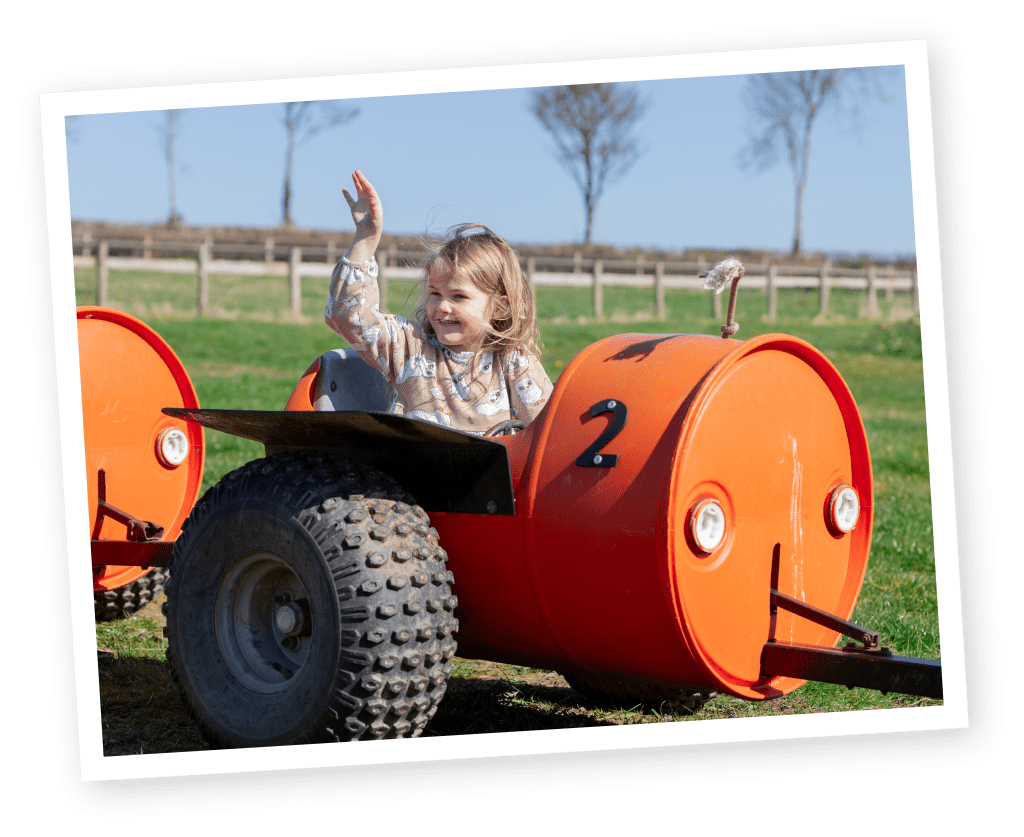 Quad train at over farm