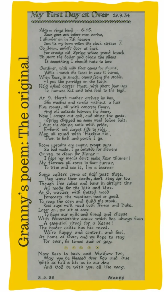Great Granny's Poem The Original